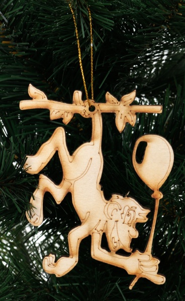 Елочная игрушка Обезьяна 6348 8 см  