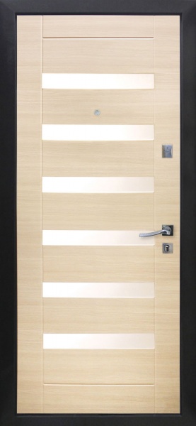 Дверь входная TM Riccardi Urban 2-B MS бетон темный / дуб latte line 2050x960мм левая