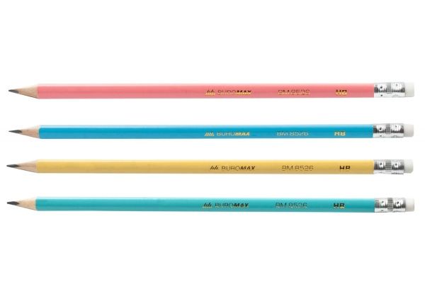 Карандаш графитный Pastel HB в ассортименте Buromax