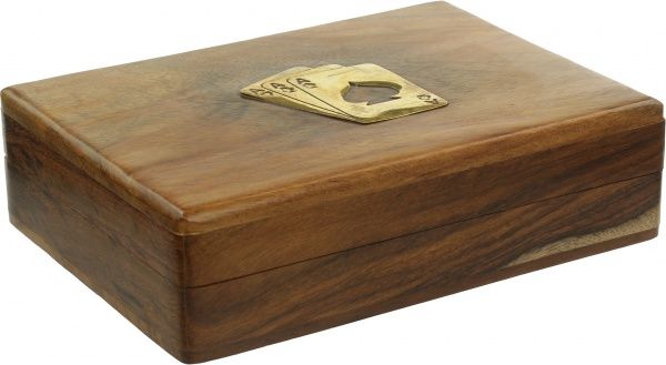 Игровой набор Игральные карты в деревянной коробке WB111