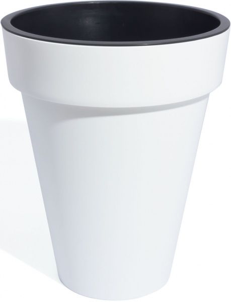 Горшок пластиковый Prosperplast Cube slim 2 в 1 круглый 55л белый (74952-449) 