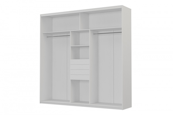 Шкаф-купе SLIM Viskonta ДСП 2400x600x2400 мм белый двери / стекло