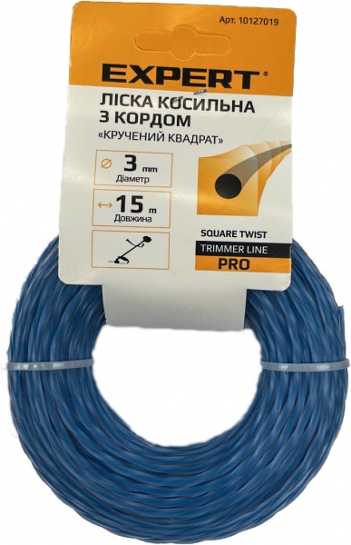 Волосінь для мотокоси Expert Garden 3 мм*15 м синій