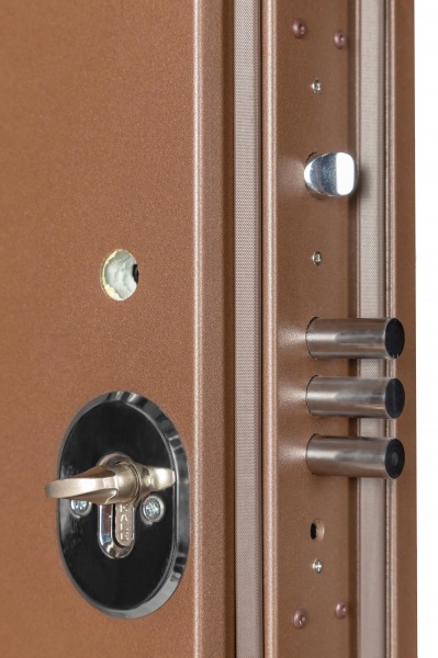 Дверь входная Булат Elegant 703 Metalic Wood - коричневая коричневый 2050x950 мм правая