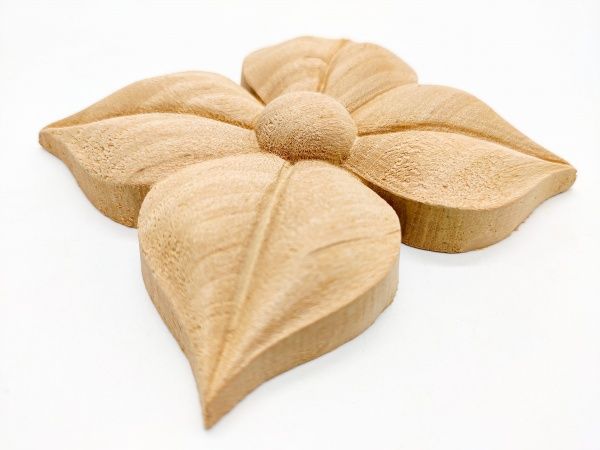 Декоративная панель деревянная розетка 4 шт, RZ.08.40 40х40x6 мм 