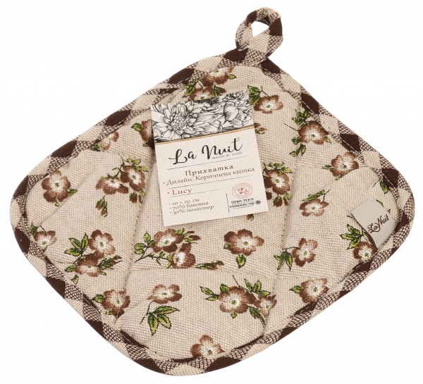 Прихватка Lucy цветок 20x20 см коричневый La Nuit 