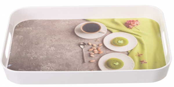 Таця прямокутна з ручками Green Tea 25,5x35,5x3,8 см сіра Albayrak