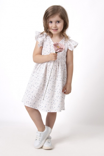 Платье Mevis 2 02 р.104 белый с рисунком 