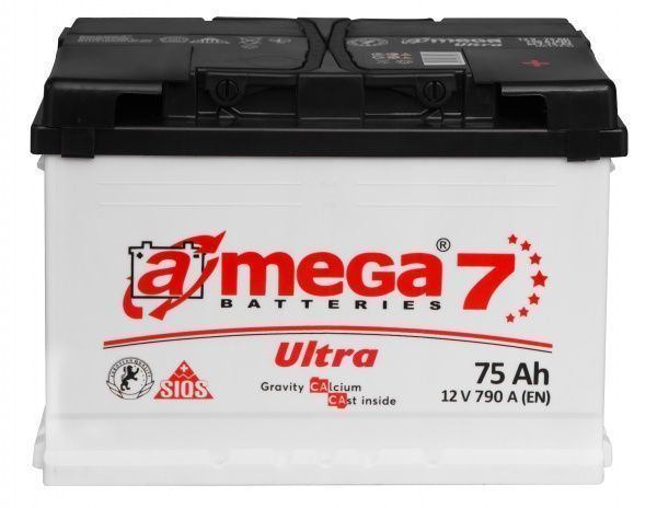 Аккумулятор автомобильный A-MEGA Ultra 75А 12 B «+» справа