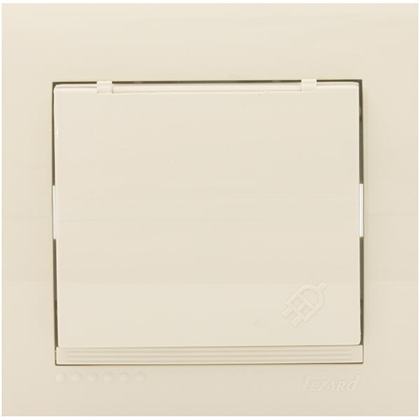 Розетка с заземлением Lezard Deriy 16 А 250 В без шторок с крышкой кремовый