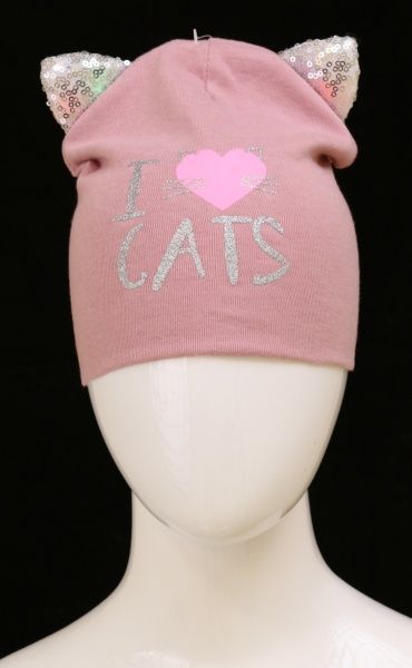 Шапочка дитяча для дівчинки Kraft 343-Т р.46-48 пильна троянда 