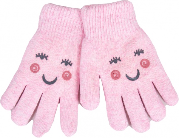 Варежки YO! смайл р.16 розовый 