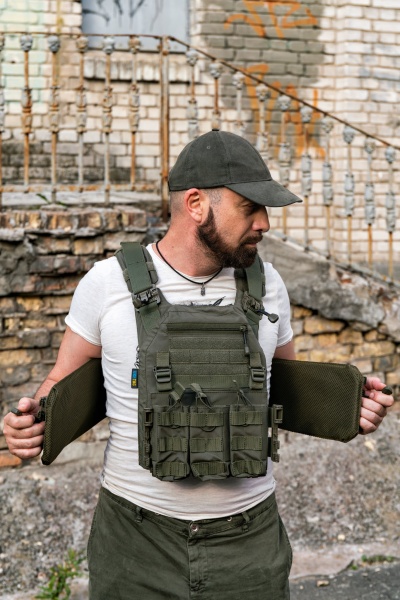Плитоноска UKRTAC з системою швидкого скидання (Khaki), ткань Cordura 500 