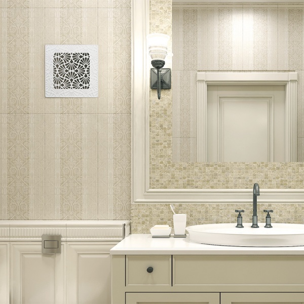 Решітка Вентс Арт-Деко Флора 200х200 ABC-пластик білий 