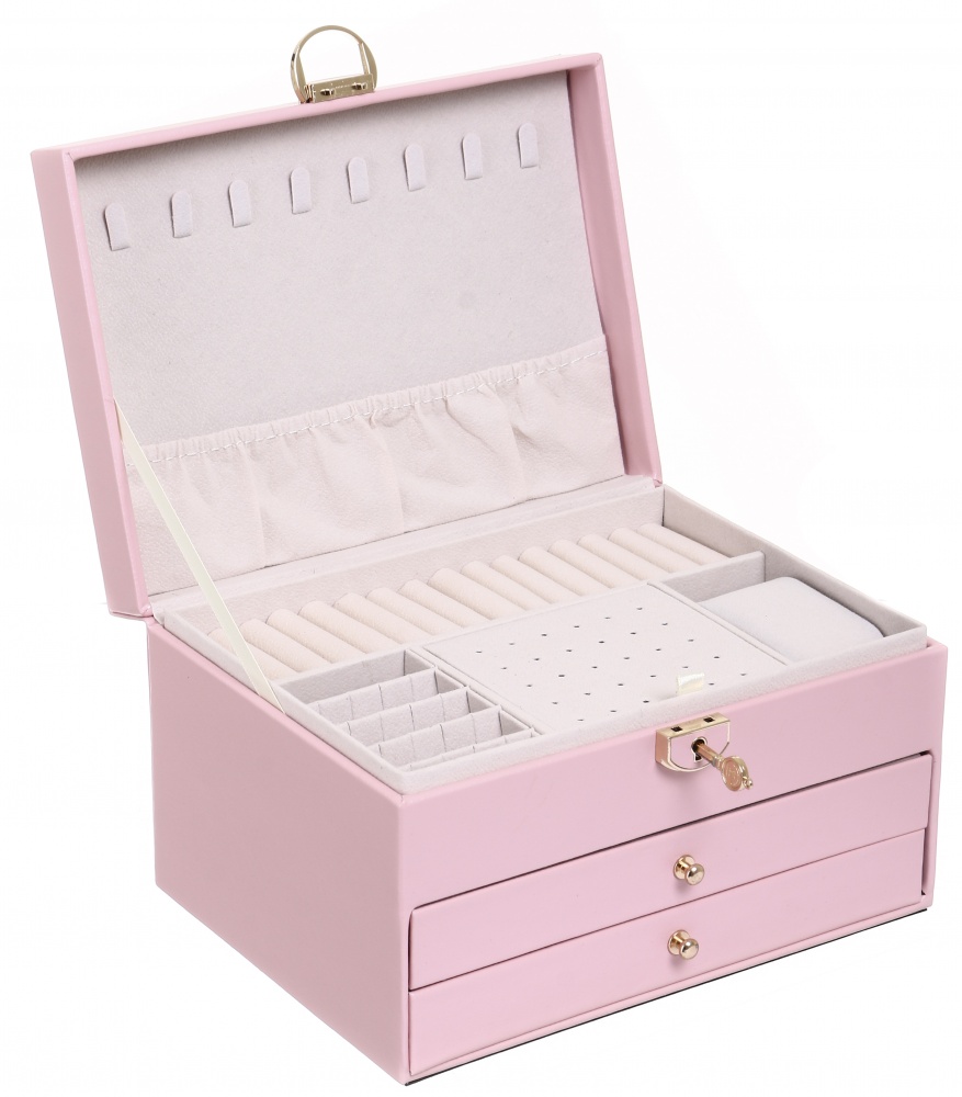 Шкатулка для украшений Chic 23х17х13 розовая