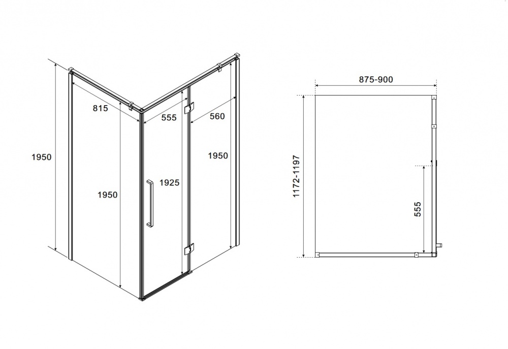 Душевая кабина Koller Pool AQPD12+BLC AQUA PRO прямоугольная slim Black matt 1200x900x1950 мм стекло 6мм прозрачное (створки раздвижные)