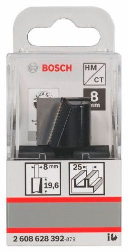 Фреза пазова кінцева циліндрична Bosch 25/19,6/51 ММ, ХВ. 8ММ 2608628392
