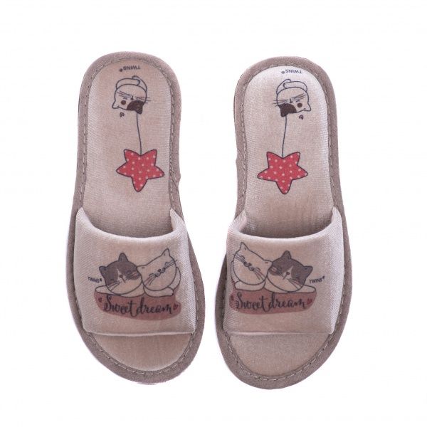 Капці домашні Twins HS standart велюрові р. 40 бежевий 