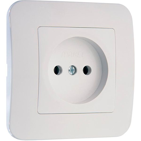 Розетка без заземления Makel Lillium Natural белый 55022