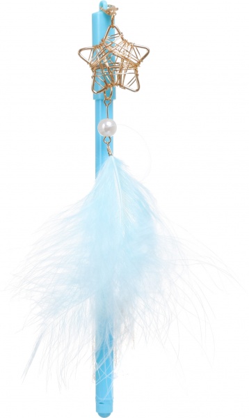 Ручка гелевая Feather&star голубая 