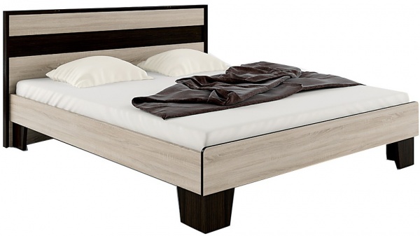 Кровать SOKME Скарлет 140x200 см дуб сонома/венге магия 