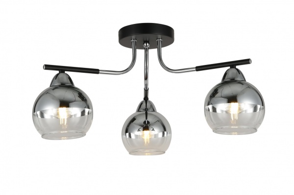 Люстра стельова Blitz 3x60 Вт E27 хром/чорний 8099-43 