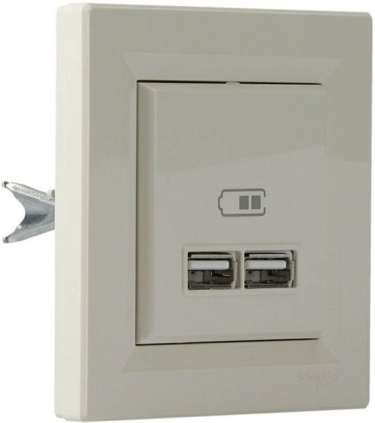 Розетка USB двойная Schneider Electric Asfora крем EPH2700223