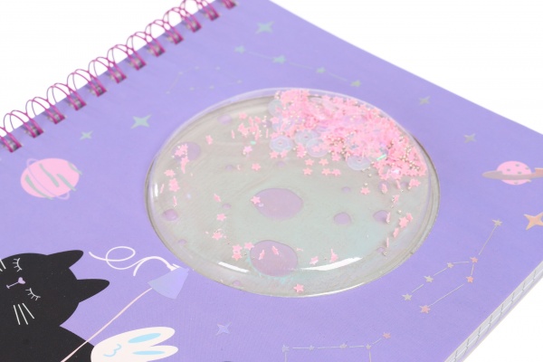 Книга для записей на спирали Котик-ангелочек 80 листов А5