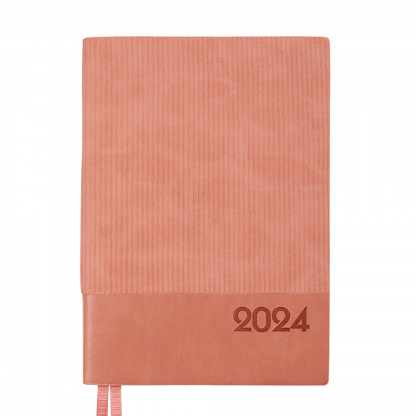Щоденник датований рожевий 368 стор. Leo Planner Velvet A5 2024