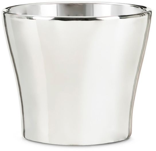 Кашпо керамічне Scheurich Mirror silver дзеркальний круглий 0,5л сріблястий 