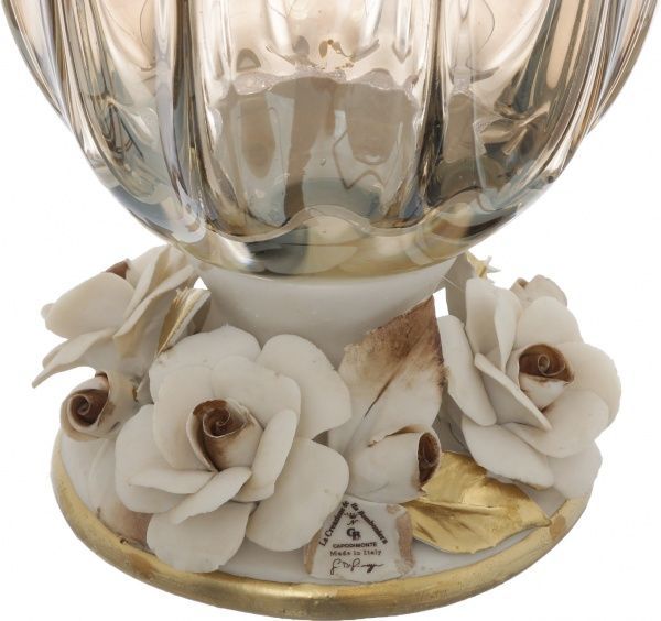 Ваза стеклянная дымчатая Tulipanо 38 см White cristal