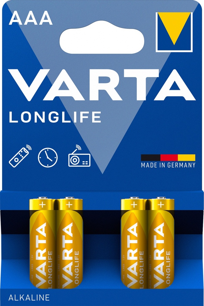 Батарейка Varta Longlife AAA (мизинчиковые) 4 шт. (4103101414)