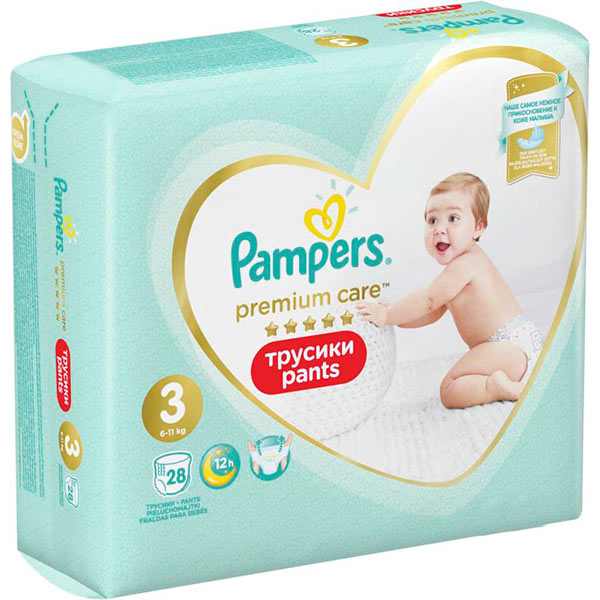 Підгузки-трусики Pampers Premium Care Pants Midi 3 6-11 кг 28 шт.