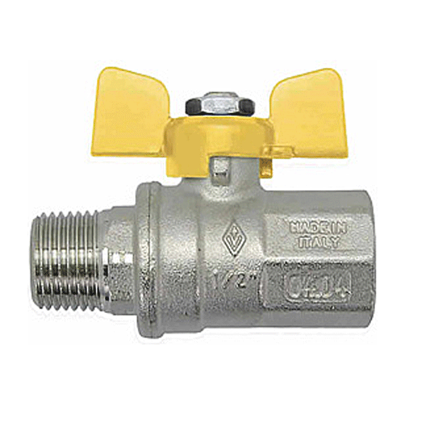 Кран шаровой Gross Optimal Ду15 ½ В-Н бабочка желтый