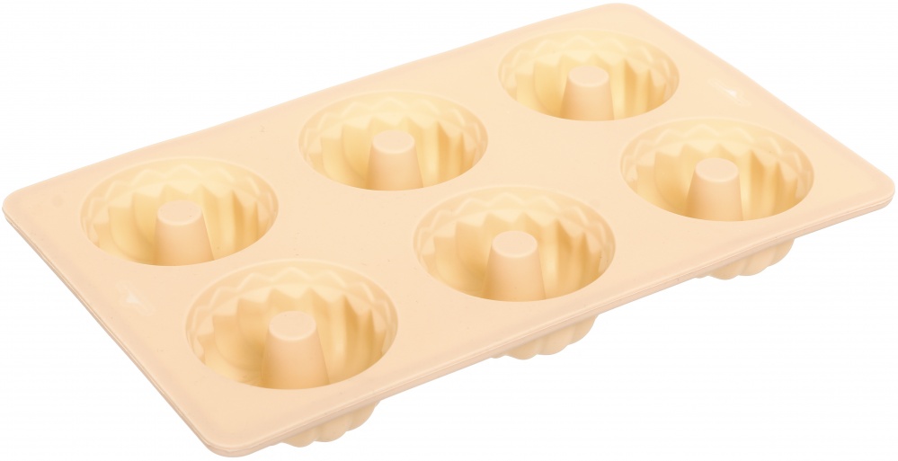 Форма для кексов Smart Kitchen by Flamberg с втулкой на 6 шт Peach&Brown series 27х16,3х3 см персиковый