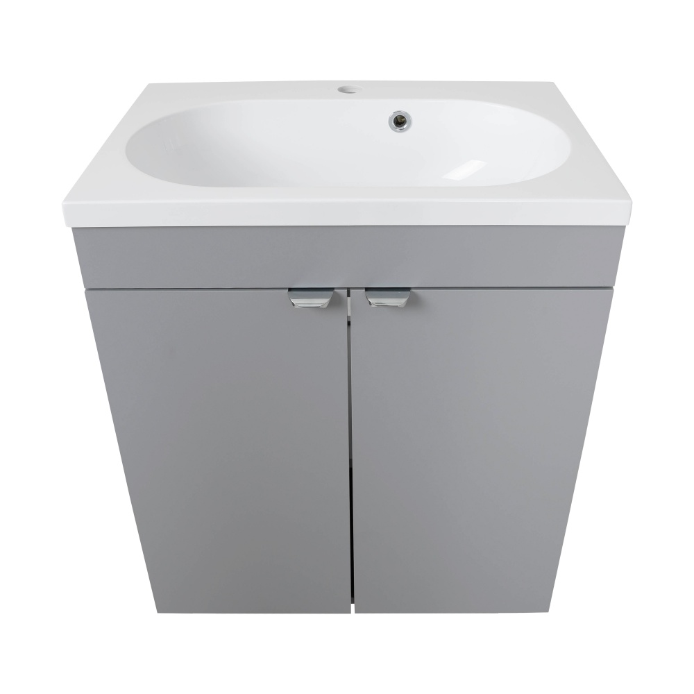 Тумба RIO (серая) с умывальником Status 60 см