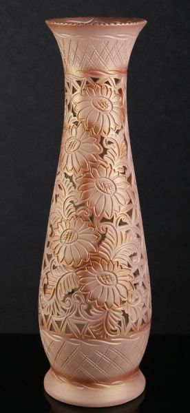 Ваза керамическая бежевая Резка напольная 68 см Наша Кераміка