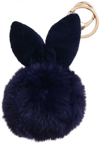 Брелок для рюкзаков с ушками Зайчик темно-синий