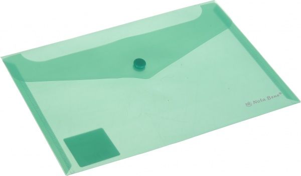 Папка-конверт на кнопке А5 зеленая Nota Bene