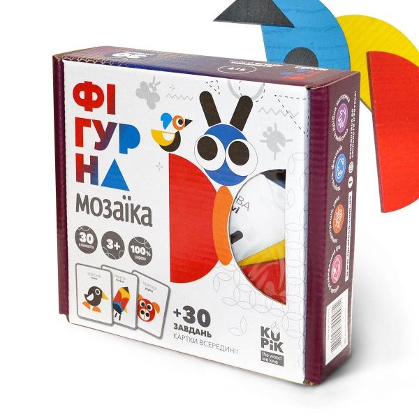 Игра деревянная Igroteco фигурная мозаика 30 эл 900071