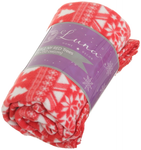 Плед NY Red Trees 125x150 см красный Luna 