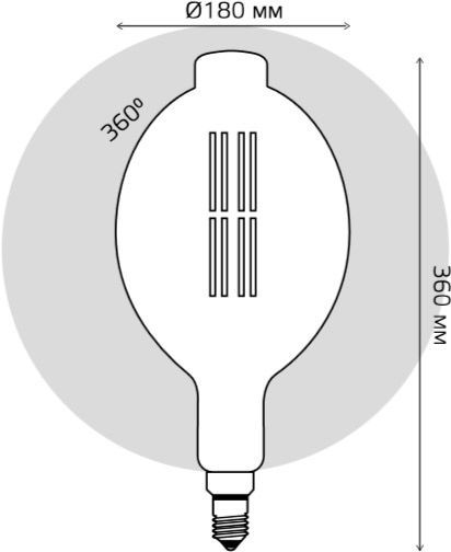 Лампа світлодіодна Gauss Vintage Filament Gold 151802008 BT180 8 Вт E27 2400 К 220 В прозора 
