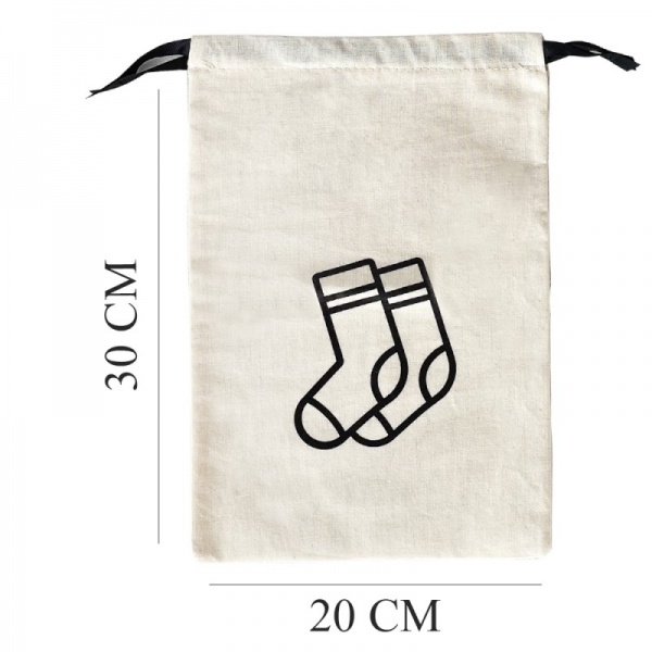Органайзер текстильний Organize M-socks Socks бавовняний для шкарпеток світлий 300x200 мм