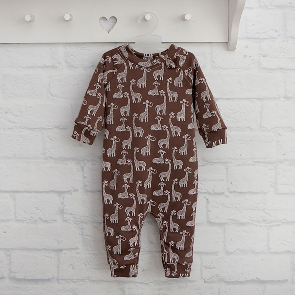 Ромпер-реглан унисекс Blanka Жирафы р.86 коричневый 110175 
