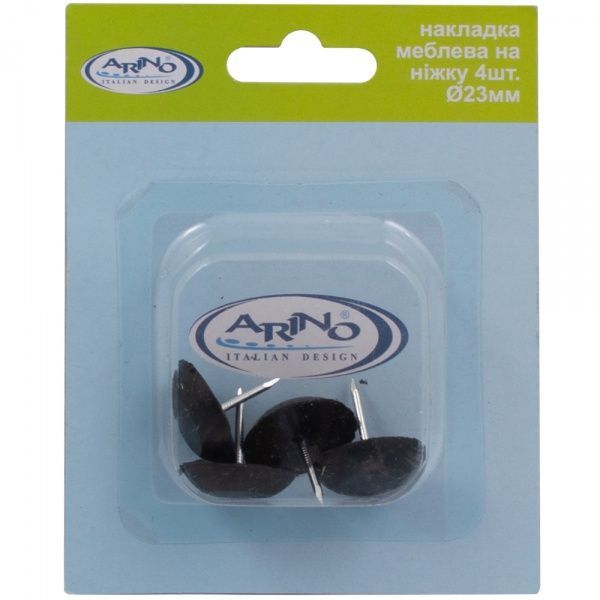 Накладка меблева на ніжку d23 мм чорний 4 шт.