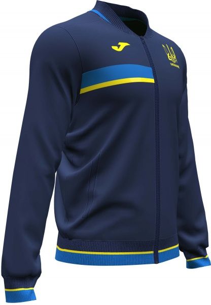 Джемпер форми збірної України 2021 Joma FED. FUTBOL UCRANIA FULL ZIP SWEATSHIRT AT102377A339 р. S темно-синій