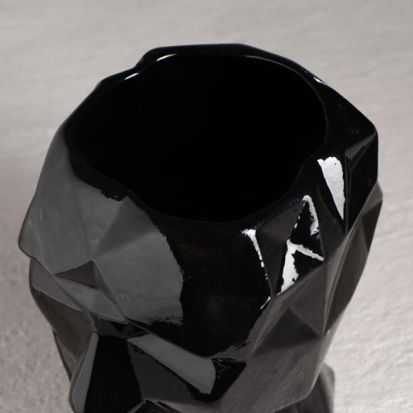 Ваза керамическая Nana ceramics Кай 19 см черный глянец 