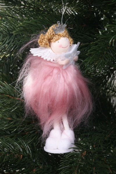 Декоративна підвіска JUMI Фея Jumi хутро 18 см рожевий A-951259