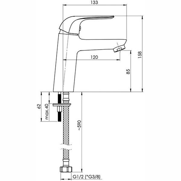 Смеситель для умывальника Rubineta Lima-18 LI80008