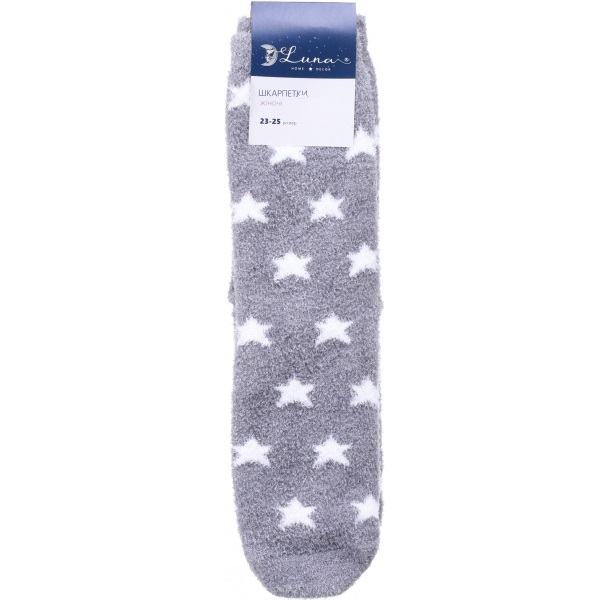 Носки женские Luna пушистые Звезды р. 23-25 серый 